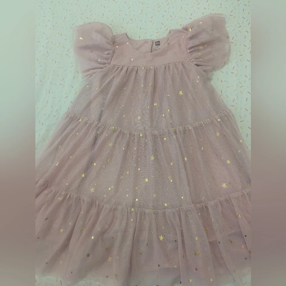 Tea Collection Pink and Gold Starry Formal Dress - Picture 2 of 4